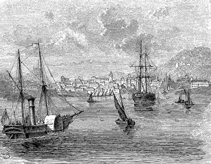 Southeastern Europe Urban Environment Drucke: View of Corfu in the Mediterranean