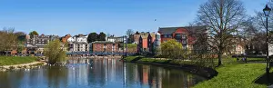 Deserted British Landscape Drucke: View of Cricklepit Bridge, Exeter