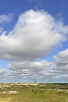 North Sea Shoreline Drucke: View over dunes with Norderney lighthouse