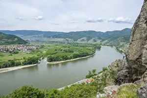 Blick vom Dürnstein-Schloss im Frühling.