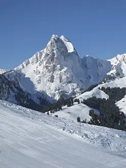 Central Europe Winter Tourism Drucke: View from the Eggli, Rublihorn