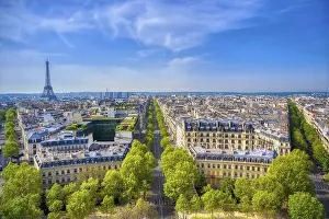 Paris Cityscape Photography Drucke: A view of the Eiffel Tower and Paris