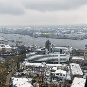 View From Above Hamburg Drucke: View from above of the Elbe from above