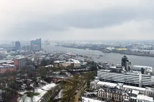 View From Above Hamburg Drucke: View from above towards the Elbe