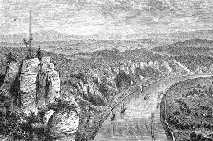 Elbe River Scenery Drucke: View of the Elbe from the Bastei