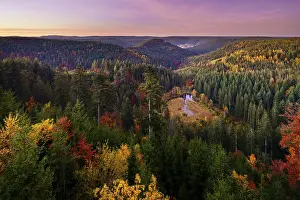 Evening Light In The Black Forest Drucke: View from the Ellbachseeblick viewing platform