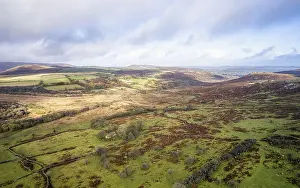Aerial Landscape Photography UK Drucke: View over Emsworthy Mire from a drone