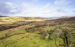 Northern Europe Natural Preserves Drucke: View over Emsworthy Mire from a drone