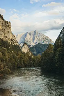 Styria Austria Drucke: View of the Enns, Odstein in the background