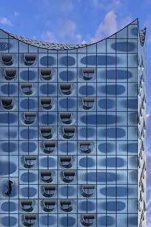 Central Europe Architectural Style Drucke: Detail view of the facade of the Elbe Philharmonic Hall