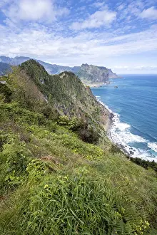 Madeira Cliffs Drucke: View of forest-clad cliffs and mountains