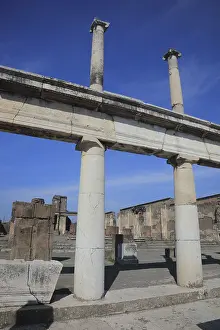 Pompeii Ruins Drucke: View over the Forum to Vesuvius