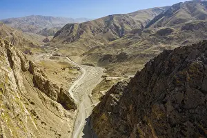 Eroded Landscape Drucke: View over the gorge of Charkent gate
