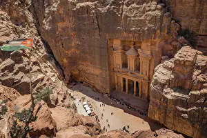 Ancient Civilization Archaeological Site Drucke: View from above into the gorge Siq