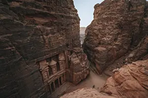 Historic Building Exterior View Drucke: View from above into the gorge Siq
