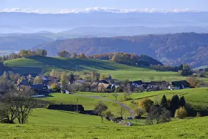 Southern Germany Landscape Photo Drucke: View from Gresgen in the Black Forest to the Alps