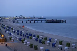 Northern Germany Beach Holiday Drucke: View from above towards the harbour