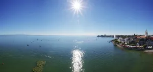 Observation Point In Southern Europe Drucke: View from the harbour pier observation tower