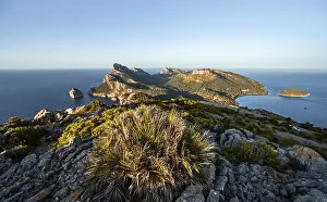 Pollenca Headland View Drucke: View of headland with cliffs and sea