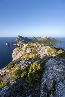 Pollenca Headland View Drucke: View of headland with cliffs and sea