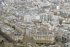 International Landmarks Drucke: View from the height of the Eiffel Tower to the city centre