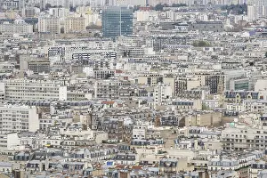 Paris Cityscape Drucke: View from the height of the Eiffel Tower to the city centre