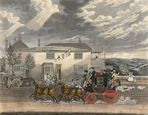 Historic London Street Scenes Drucke: A view of Highgate Road around 1845