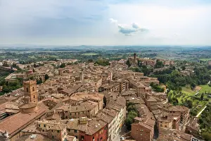 Historic Old Town Italy Drucke: View over the historic centre, Siena
