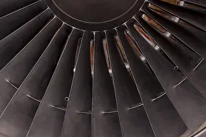 Aviation Industry Details Drucke: Detail view of a jet engine