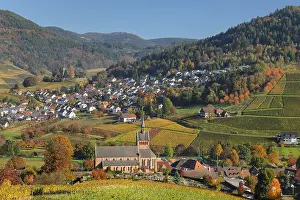 Southern Germany Autumn Scene Drucke: View of Kappelrodeck in autumn