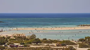 Greek Island Tourism Drucke: View from above on part of the lagoon