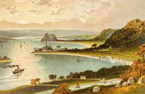 Mountainous Scenery UK Drucke: View of the landscape at the Clyde