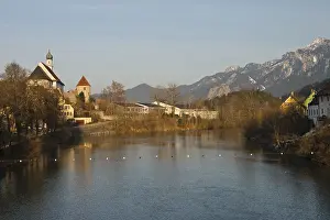 Abandoned Religious Building Europe Drucke: View across the Lech River to the Franciscan Monastery