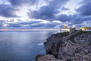 Leuchttürme Drucke: Ansicht des Leuchtturms von Cabo de São Vicente in Sagres.