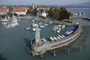 Leuchttürme Drucke: Blick vom Leuchtturm in Lindau.