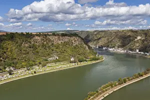 Rhine River View Drucke: View from the Loreley over the Rhine