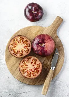 Organic Tomatoes Drucke: Top view of Mar Azul tomatoes