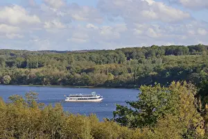 Mohnesee Lake Germany Drucke: View of the Mohnesee with the passenger ship MS Mohnesee