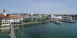 Lake Constance Harbor Drucke: View from the Moleturm with St