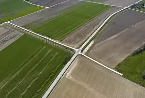 Central Europe Countryside Scene Drucke: View from above of a mosaic of fields