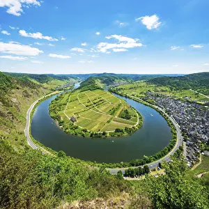 Central Europe Countryside Photo Drucke: View of the Moselle loop, Bremm
