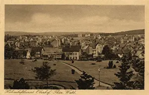 Classic European Landscape Drucke: View of Oberhof in the Thuringian Forest