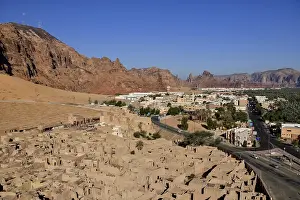 Clay Building Architecture Drucke: View over the old town of AlUla