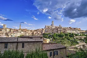 UNESCO World Heritage Site Tuscany Drucke: View of old town centre with cathedral