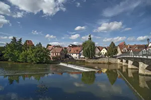 Central Europe River Views Drucke: View of the old town, in front the river Pegnitz
