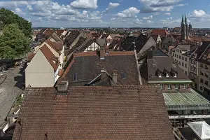 Historic City Center Bavaria Drucke: View of the old town with the St