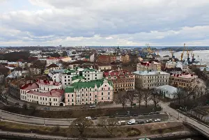 European Historic District Drucke: Top view on the Old Town Vyborg