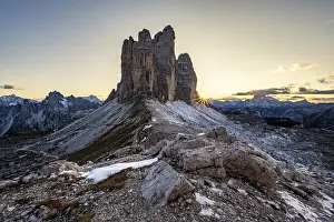 Mountain Range Europe Drucke: View from the Patternsattel to the Three Peaks