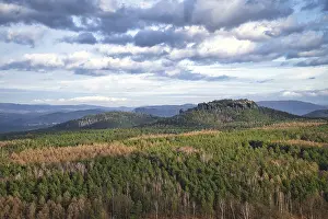 Saxon Switzerland Scenery Drucke: View from the Pfaffenstein. Forests