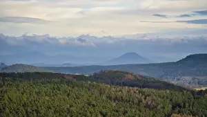 Eastern Germany Scenic Views Drucke: View from the Pfaffenstein. Forests